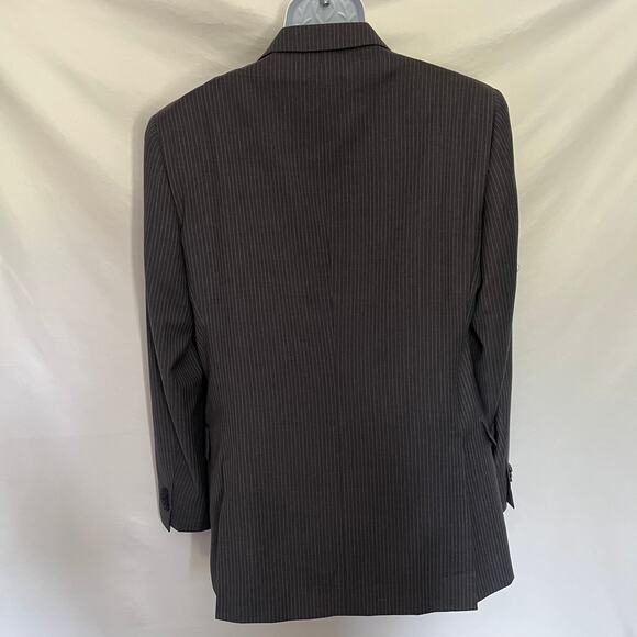 Y2K Tommy Hilfiger Wool Pinstripe Mens Blazer 40L Preppy Ivy 2 Button Academia - Picture 6 of 14